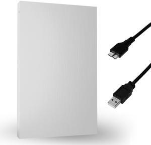 External Hard Drive 1TB HDD 2.5 Inch External Data Storage Pocket Size Backup Hard Disk USB 3.0 Hardrive Compatible for Gaming PC, Mac, Laptop, PS3, PS4 - Silver