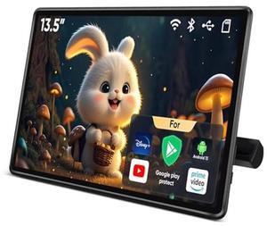 13.5 Inch Android Car Headrest Monitor Screen,Car Tablet TV Support Touchscreen WiFi Bluetooth Wireless Airplay Mirror Link HDMI SD USB Car Video Player (13.5" 4G Ram+64G ROM(1*pc))