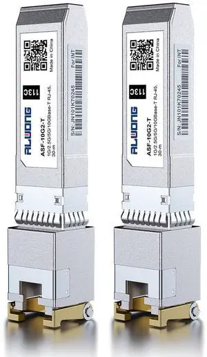 2.5/5/10G-T Transceiver, 10GBase-T Copper SFP+ Module, RJ-45 CAT.6a/CAT.7 30m, Compatible with Intel E10GSFPT, MikroTik, Ubiquiti, Unifi, Netgear, QNAP, D-Link etc. Pack of 2