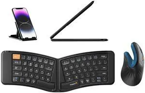 ProtoArc XK03 Ergonomic Foldable Keyboard and Rechargeable Ergonomic Mouse Blue