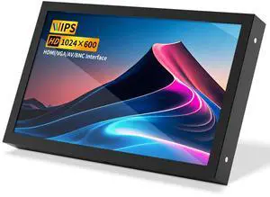 Aurevita 7 Inch Mini Monitor HDMI, Portable Vga Monitor with AV BNC 1024x600 LCD Screen with Built-in Speakers, 178deg View Angle IPS, Multi-Function Mini Small Display for Raspberry Pi PC/TV/DVD/CVBS