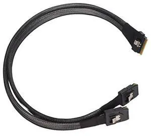 Acogedor Mini SAS Cable, SFF8654 8i to 2xSFF8087, 12Gbps, 0.5m, 32AWG, Server Compatible