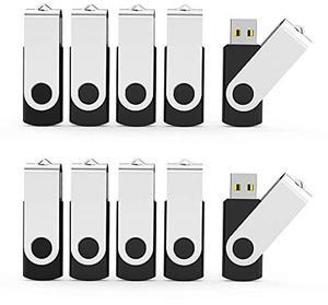 Aiibe 2GB Flash Drives 20 Pack 2GB USB Flash Drive Bulk USB 2.0 Thumb Drives Swivel Zip Drive (2 GB, Black)