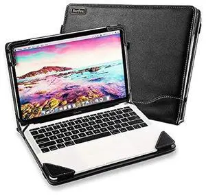 Berfea Protective Case Cover Compatible with HP EliteBook 660/665 G11 16", EliteBook 860/865 G11 16 inch Notebook Sleeve PU Leather Stand Hard Protective