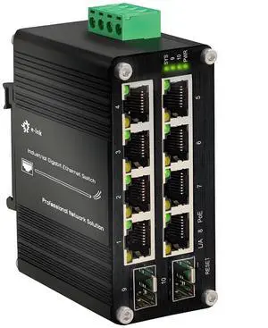 Industrial Passive 24V 8 Ports PoE Switch with 2 SFP Slot, 10/100/1000Mbps Gigabit PoE Switch Supporting Din Rail, 24V Input 24V Output Passive Switch