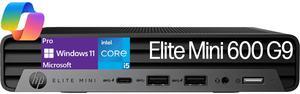 HP Elite Mini 600 G9 MFF Intel 14 Core i5-13500T (Beat i7-12700T), 32GB DDR5, 512GB NVMe, RJ-45, Wi-Fi 6E + BT, DP Port, HDMI, Keyboard & Mouse, W11P, Business Desktop