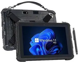 MUNBYN Rugged Tablet IRT08, 10.1 inch Windows Tablet, Windows 11 Pro, 8GB+128GB, Intel N5100,Sunlight Readable, 4G LTE GPS Heavy Duty Industrial Outdoor Work PC, BT5.1 Wi-Fi, 2Y Protection