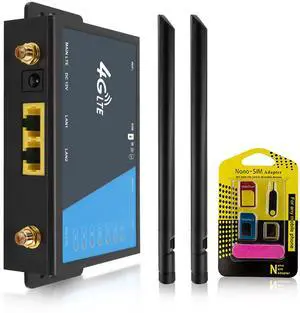 Dionlink 4G LTE Router [Detachable Antennas Version], Modem with SIM Card Slot Unlocked, Mobile Hotspot Support AT&T and T-Mobile, 2-Antenna Wireless Wi-Fi Router