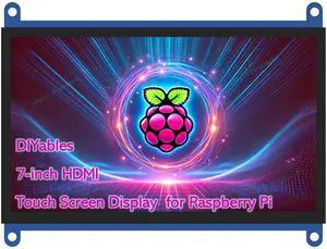 DIYables 7-Inch Touch Screen Display for Raspberry Pi - HDMI Interface LCD Monitor for IoT, Robotics, and STEM Projects