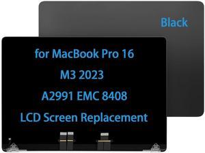 16" Screen Replacement for MacBook Pro M3 2023 A2991 EMC 8408 LCD Display Assembly 661-38683 (Black)