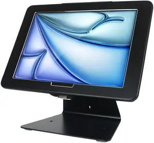 DDSHOW Desktop Anti-Theft Security Kiosk Stand Holder Enclosure for 11'' iPad Air(M2) 2024,with Lock and Key,Flip &360degRotating Horizontal or Vertical Design(Black)