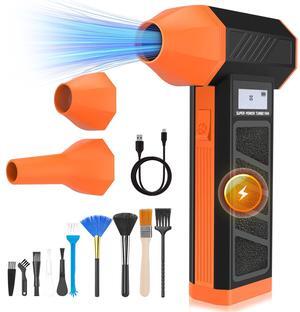 Electric Air Duster,Mini Compressed Air Blower,Air Blower Duster,Air Blower with Versatile Use for Electronics,Keyboard,Car Interior and MoreSuction Mount,Super Power Cordless Turbo Fan,3-Gear