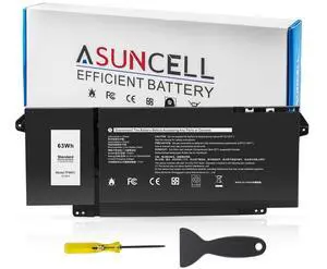 ASUNCELL 7FMXV 15.2V 63Wh Laptop Battery Replacement for Dell Latitude 5320 7320 7420 7520 Latitude 5320 2-in-1/7320 2-in-1/7420 2-in-1 P133G P134G P135G P136G P138G P139G P110F TN2GY 9JM71