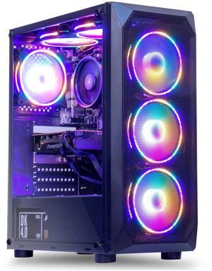MXZ Gaming PC Computer R5 3600, RTX 2060, 16G DDR4, NVME 500G, A320,6RGB Fans,Windows 11 Pro Ready to use, Gamer Desktop Computer(R5 3600| RTX 2060)