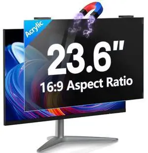 GUDTEKE Magnetic Computer Privacy Screen 23.6 inch, Hanging Privacy Screen for Computer Monitor for 16:9 Frameless Monitor, Acrylic Eye Protection Anti Glare Blue Light Computer Screen Privacy Filter