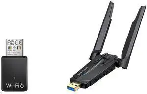 BrosTrend AX900 USB WiFi Adapter for Desktop PC Laptop, Mini WiFi 6 Adapter, WiFi 6 USB Adapter 5GHz 600Mbps 2.4GHz 286Mbps + AXE5400 WiFi 6E USB Adapter, Tri-Band Long Range