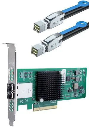 9300-8E Controller Card with SFF-8644 to SFF-8644 Cable, External PCIe Card with Broadcom's SAS 3008 Chip, PCI Express 3.0 X8, 2X Mini SAS SFF-8644 Ports, 1-Meter(3.3ft) External Mini SAS SFF-8644 Cab