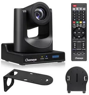 Chameye HDMI PTZ Camera 30x Optical Zoom AI Auto Tracking PTZ Camera with LCD Display, HDMI 3G-SDI IP 1080P 60fps PoE Live Streaming for Church Worship Education Events, C730 Black