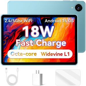 Latest Android 15 Tablet, 10.1 Inch Tablets with Octa-core Processor,HD IPS Screen, 12GB RAM+128GB ROM, Support 1TB Expansion, Dual Band WiFi, BT 5.0,18W Fast Charge and Long-lasting Battery,Blue