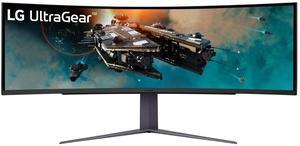 LG 49" UltraGear DQHD (5120x1440) Curved Gaming Monitor, 240Hz, 1ms, VESA DisplayHDR 1000, HDMI 2.1, DisplayPort, 4-Pole HP Out DTS HP:X, AMD FreeSync Premium Pro, Tilt/Swivel/Height Stand, Black