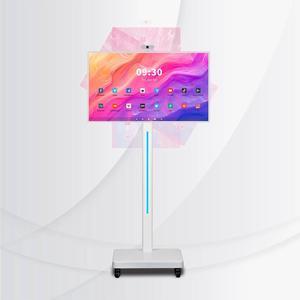 HomeLava 32 Inch Portable TV on Wheels 8+128GB Incell Touch Smart Screen Monitor with Android 10(Support Google Store)/Built-in Battery(8H)/USB Camera/Remote Control, Rolling TV for Home Office