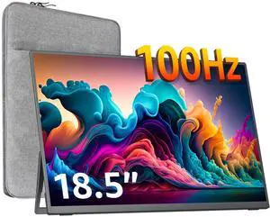 cocopar 18.5 inch Portable Monitor- 1080P IPS 100Hz 120% sRGB Gaming Monitor USB-C HDMI Large Portable Screen for Laptop MacBook Surface PC PS4/5 Travel Monitor with Kickstand VESA Speakers
