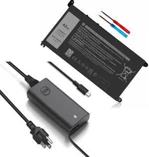 42Wh YRDD6 Battery & 65W USB C Laptop Charger Type C Dell AC Adapter