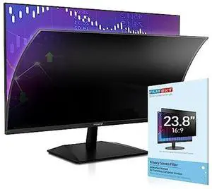 FILMEXT [2023 Upgrade] 23.8 inch Removable Computer Privacy Screen Filter for 16:9 All-in-One Desktop/Frameless Monitor, Bubble Free UV Blue Light Filter Privacy Shield for Thin Bezel Computer