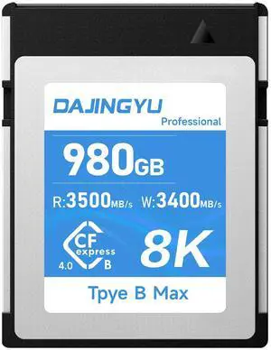 980GB CFexpress 4.0 Type B Memory Card -3500MB/s Read/3400MB/s Write 8K/4K RAW Video Support Compatible with Nikon Z9/Z8 & Canon R5/R3 Cameras Shockproof & Weatherproof Professional Video & Photo