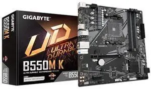 GIGABYTE B550M, AM4 4XDDR4(Max128GB), 4 SATA, 1 M.2, 2XUSB 3.2, 4XUSB 2.0, 1XHDMI