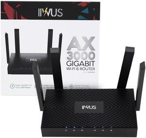 IIWUS AX3000 Gigabit WiFi 6 Router, Dual-Band 3 Gbps WiFi Router for Streaming, MU-MIMO Technology, Mesh Connectivity, Connect Up to 25+ Devices