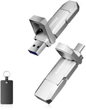 GARMESE 256GB USB C Flash Drive Up to 450MB/s USB 3.2 Solid State Thumb Drive Type-A + Type-C 2-in-1 Flash Drive Memory Stick Data Storage Compatible with Smartphone Tablet Computer Game Console