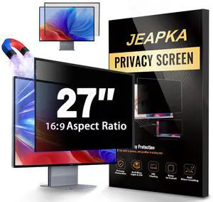 JEAPKA Hidden Design Magnetic Computer Privacy Screen Filter 27 inch for Frameless Monitor 16:9 Widescreen, Removable Anti Blue Light Privacy Shield, Anti-Glare Protector