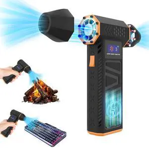 Compressed Air Duster, 130000RPM Rechargeable Cordless Electric Air Duster, 4-Gear Adjustable Dust Blower with LED Display and Light, Replace Air Can Air Blower for Computer, Keyboard, Home, Car