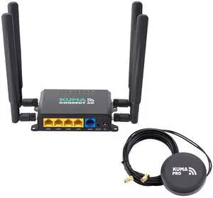 KUMA CONNECT PRO 4G LTE WiFi Router Modem with Outdoor Puck 5G Antenna - 300Mbps Portable Unlocked Mobile Hotspot with SIM Slot - Cellular MiFi Signal for Home Travel Car RV - Wireless Internet Device