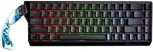 GK GAMAKAY x NaughShark NS68 Rapid Trigger Wired Mechanical Keyboard, 8KHz Polling Rate 0.01mm RT Accuracy, Snap Tap, Outemu Peach Crystal Hall Effect Magnetic Switch Keyboard (Black-Shine Through)