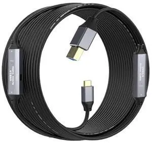 GOSYSONG Active USB C to USB B 3.0 Cable 50ft, Super Speed 5Gbps USB 3.0 B to C Cable Compatible with Conference Camera,Docking Station,Hard Driver,Scanner, Printer,Vidicon and More