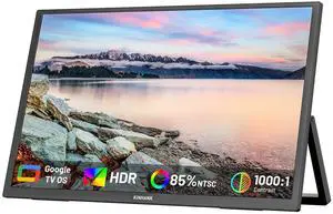 4K 18.4 Inch Portable Monitor, Android TV 12.0 OS,3840x2160 UHD IPS HDR, FreeSync,300Nits Screen USB-C HDMITravel Monitors for Laptop MacBook Xbox