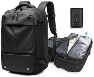 Kuvictewl Vacuum Backpack, Travel Backpack with Vacuum System, Airback Vacuum Seal Compression Backpack with Pump for Travel, Water Resistant, 60L Exapandable, TSA Lock