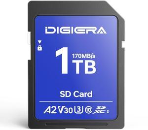 DIGIERA 1T LS100 SDXC UHS-I Memory Card - up to 170MB/s, C10, U3, V30, 4K UHD, SD Card for Computers, Digital Cameras, Home Theatre Devices, Car Navigation Systems (1 Pack)