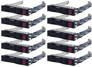 10-Pack Hard Drive Tray Caddy 2.5 SSD Caddy 651687-001 651699-001 Hard Drive Bracket Compatible with HP Proliant DL380 DL380p DL560 ML310e ML350e ML350p Gen8 DL120 DL160 DL380 DL350 DL360 Gen9