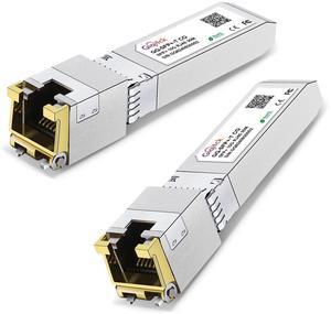 SFP+ to RJ45 10GBase-T Module, 10Gbe Copper SFP to Ethernet Networking Transceiver for Cisco SFP-10G-T-S, Ubiquiti UniFi UF-RJ45-10G, Meraki, Supermicro and More, up to 30m,2pcs