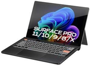 Doohoeek Surface Pro 11/10/9/8/X 13 Inch Keyboard, Bluetooth Keyboard with Touch Pad & Pen Slot & Lighting Keys Compatible with Surface Pro Copilot+ 13", Ultra-Slim Wireless Keypad for Windows 11