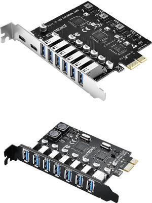ELUTENG PCIE USB 3.0 Card PCI Express to USB Expansion Card 8 Ports with PCIE USB 3.0 Card 7 Ports PCI Express to USB Expansion Card