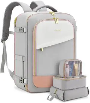 LOVEVOOK Travel Backpack for Women, 40L Carry On Backpack Flight Approved, Large Personal Item Bag Fits 17 inch Laptop, TSA Approved Luggage with 3 Packing Cubes,Waterproof Weekender Gym Essentials