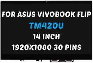 Replacement for ASUS VivoBook Flip 14 TM420 TM420I TM420U TM420IA TM420UA LCD Screen 1920x1080 14.0 inch LED Screen Display Digitizer Assembly (for Touch Screen Only)