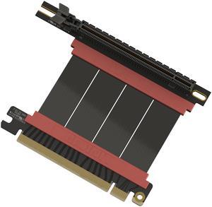 LINKUP - AVA5 PCIE 5.0 Riser Cable | RTX5090 RX9070 GPU Ready | x16 128GB/s Speed | Compatible with PCIe 4.0 & WRX80/WRX90E | Right Angle, Black 5cm