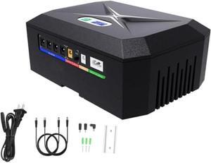 Mini UPS Battery Backup for Routers 45W Built-in 24000mAh Rechargeable Surge Protector with POE,Output DC 9V/12V 3.5A USB/DC 5V/2.4A for Modem,Security Camera, Smartphones