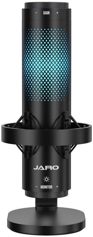 JARO USB Multi-Polar Pattern Condenser Microphone with Mute Noise Cancelation RGB for Podcasting Gaming Streaming YouTube Zoom AMSR Singing Recording [Compatible with PC Laptop Mac PS4/5], J101-CS