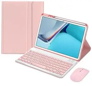 AnMengXinLing Keyboard Case for iPad 11th(A16) 2025/ iPad 10th Generation with Mouse, Cute Candy Round Keycaps Magnetic Detachable Keyboard Case with Pen Holder, Pink